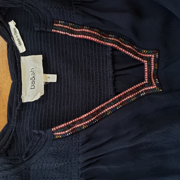 ba&sh Navy Cime Embroidered Top Size EU 1 / Small - Picture 6 of 9